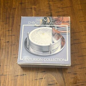 Vgt. Silver Plated Embossed Coasters Set